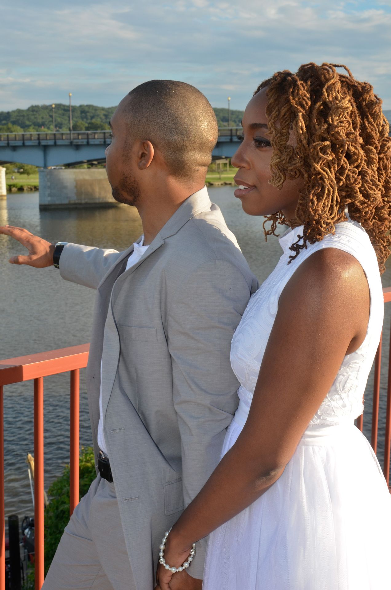 couple looking at water